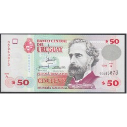 Уругвай 50 песо 1994 года (URUGUAY 50 Pesos Uruguayos 1994) P75a: UNC