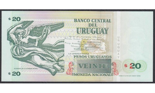 Уругвай 20 песо 1997 года (URUGUAY 20 Pesos Uruguayos 1997) P74b: UNC