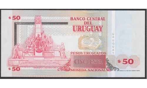 Уругвай 50 песо 2000 года (URUGUAY 50 Pesos Uruguayos  2000) P75b: UNC