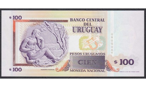Уругвай 100 песо 2000 года (URUGUAY 100 Pesos Uruguayos  2000) P76c: UNC