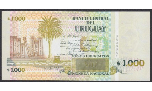 Уругвай 1000 песо 2011 года (URUGUAY 1000 Pesos Uruguayos 2011) P91c: UNC