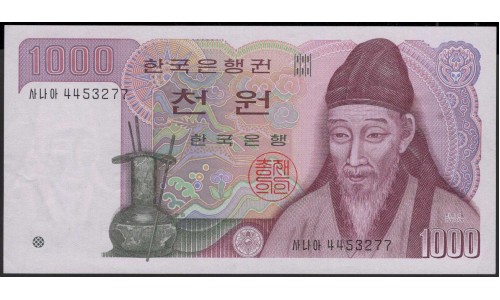 Южная Корея 1000 вон б\д (1983 год) (South Korea 1000 won ND (1983 year)) P 47 : Unc