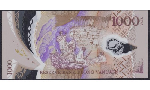 Вануату 1000 вату 2029 год, Юбилейная (Vanuatu 1000 Vatu 2021, Polymer) P W21: UNC