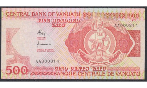 Вануату 500 вату 1982 год (Vanuatu 500 Vatu 1982) P 2: UNC