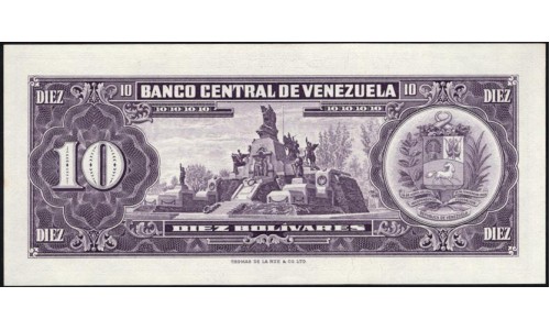 Венесуэла 10 боливаров 1970 года (Venezuela 10 Bolivares 1970) P 45g: UNC