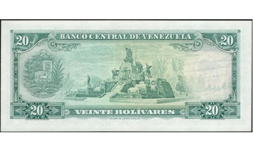 Венесуэла 20 боливаров 1974 года (Venezuela 20 Bolivares 1974) P 46e: UNC