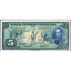 Венесуэла 5 боливаров 1966 года, префикс C (Venezuela 5 Bolivares 1966, prefix C) P 49: UNC