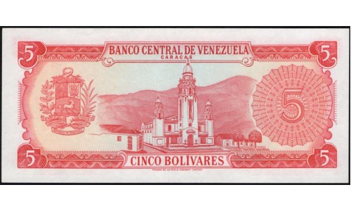 Венесуэла 5 боливаров 1974 года, Серия замещения префикс Z (Venezuela 5 Bolivares 1974, prefix Z, Replyciment) P 50h: UNC