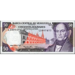 Венесуэла 50 боливаров 1977 года (Venezuela 50 Bolivares 1977) P 54d: UNC