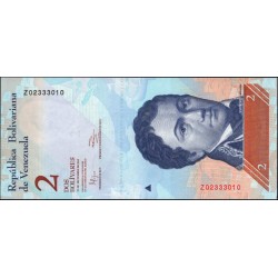 Венесуэла 2 боливара 2012 года, серия Замещения  (Venezuela 2 Bolivares 2012, Replacement) P 88r: UNC