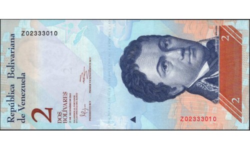 Венесуэла 2 боливара 2012 года, серия Замещения  (Venezuela 2 Bolivares 2012, Replacement) P 88r: UNC