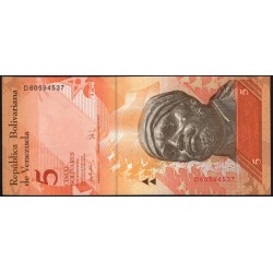 Венесуэла 5 боливаров 20.02.2007 года  (Venezuela 5 Bolivares 20.02.2007) P 89a: UNC