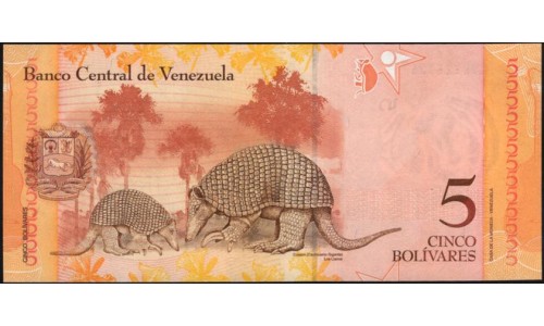 Венесуэла 5 боливаров 2009 года, НЕТ в КАТАЛОГЕ! (Venezuela 5 Bolivares 2009) P 89c: UNC