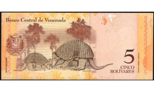 Венесуэла 5 боливаров 2011 года (Venezuela 5 Bolivares 2011) P 89d: UNC