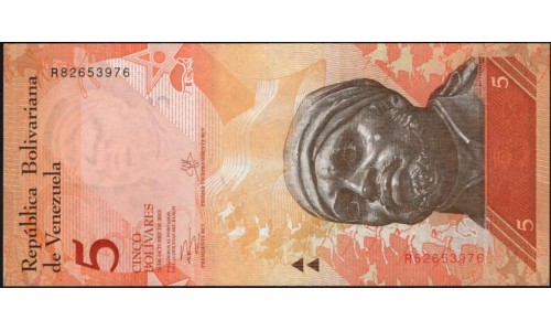 Венесуэла 5 боливаров 2013 года (Venezuela 5 Bolivares 2013) P 89e: UNC