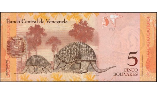 Венесуэла 5 боливаров 2013 года (Venezuela 5 Bolivares 2013) P 89e: UNC