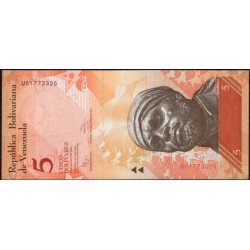 Венесуэла 5 боливаров 2014 года (Venezuela 5 Bolivares 2014) P 89f: UNC