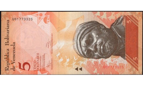 Венесуэла 5 боливаров 2014 года (Venezuela 5 Bolivares 2014) P 89f: UNC