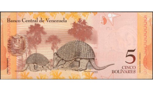 Венесуэла 5 боливаров 2014 года (Venezuela 5 Bolivares 2014) P 89f: UNC