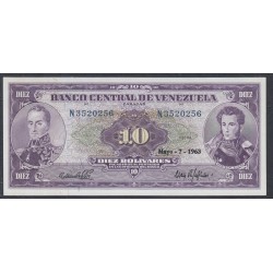 Венесуэла 10 боливаров 1963 года (Venezuela 10 Bolivares 1963) P 45a: UNC