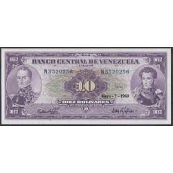 Венесуэла 10 боливаров 1963 года (Venezuela 10 Bolivares 1963) P 45a: UNC