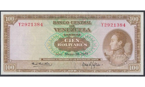 Венесуэла 100 боливаров 1970 года (Venezuela 100 Bolivares 1970) P 48g: UNC