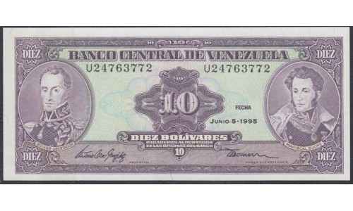 Венесуэла 10 боливаров 1995 года (Venezuela 10 Bolivares 1995) P 61d: UNC
