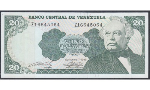 Венесуэла 20 боливаров 1989 года, серия замещения Z (Venezuela 20 Bolivares 1989, Replacement) P 63b: UNC