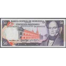 Венесуэла 50 боливаров 1976 года (Venezuela 50 Bolivares 1976) P 54c: UNC