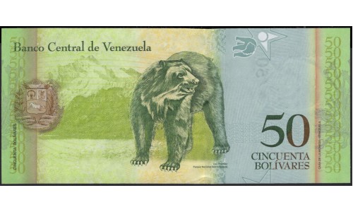 Венесуэла 50 боливаров 2009 года (Venezuela 50 Bolivares 2009) P 92d: UNC