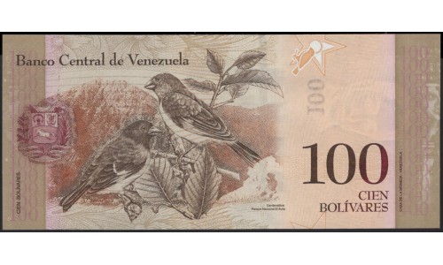 Венесуэла 100 боливаров 2008 года (Venezuela 100 Bolivares 2008) P 93b: UNC