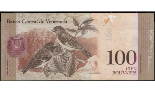 Венесуэла 100 боливаров 2009 года (Venezuela 100 Bolivares 2009) P 93c: UNC