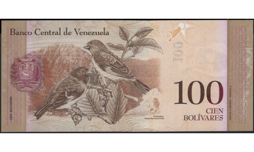 Венесуэла 100 боливаров 2012 года (Venezuela 100 Bolivares 2012) P 93f: UNC