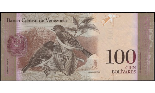 Венесуэла 100 боливаров 2015 года (Venezuela 100 Bolivares 2015) P 93j: UNC