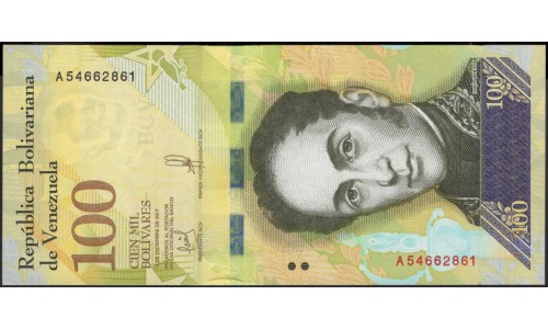 Венесуэла 100 боливаров 2017 года (Venezuela 100 Bolivares 2017) P 100b: UNC