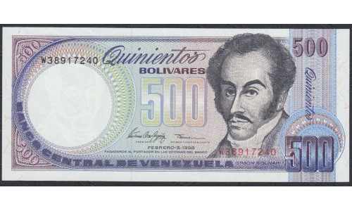 Венесуэла 500 боливаров 1998 года (Venezuela 500 Bolivares 1998) P 67f: UNC