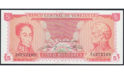 Венесуэла 5 боливаров 1989 года (Venezuela 5 Bolivares 1989) P 70a: UNC