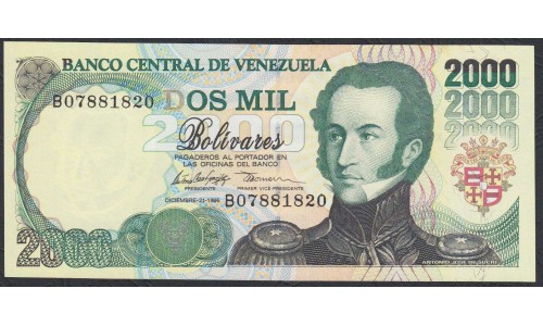 Венесуэла 2000 боливаров 1995 года (Venezuela 2000 Bolivares 1995, prefix B) P 74b: UNC