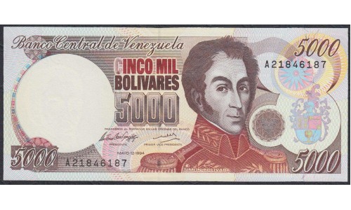 Венесуэла 5000 боливаров 1994 года (Venezuela 5000 Bolivares 1994) P 75a: UNC