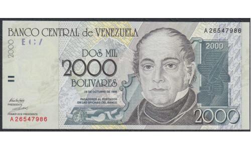 Венесуэла 2000 боливаров 1998 года (Venezuela 2000 Bolivares 1998) P 80: UNC