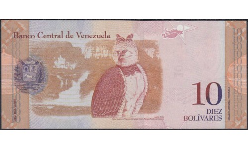 Венесуэла 10 боливаров 2007 года (Venezuela 10 Bolivares 2007) P 90a: UNC