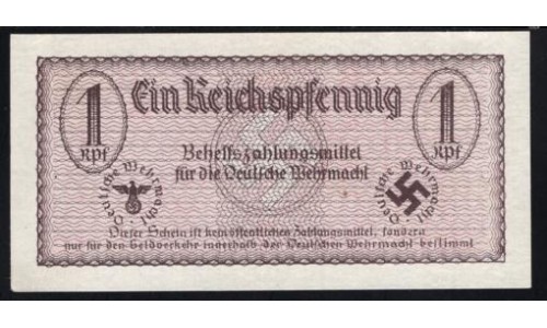 Вермахт 1 Рейхпфеннинг 1940/42 год, РЕДКОСТЬ (Wehrmacht 1 Reichspfennig 1940/42 year, RAR) P-M31: aUNC/UNC