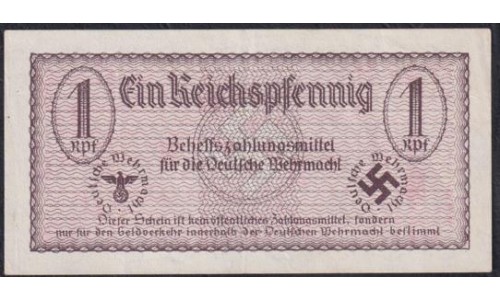 Вермахт 1 Рейхпфеннинг 1940/42 год, РЕДКОСТЬ (Wehrmacht 1 Reichspfennig 1940/42 year, RAR) P-M31: XF