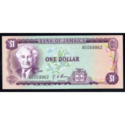 Ямайка 1 доллар L. 1960 (1970 г.) (JAMAICA 1 Dollar L. 1960 (1970)) P54:Unc
