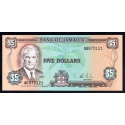 Ямайка 5 долларов 1984 г.  (JAMAICA  5 Dollars 1984) P66:Unc