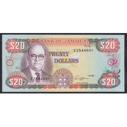 Ямайка 20 долларов 1989 (Jamaica 20 Dollars 1989) P 72c : UNC