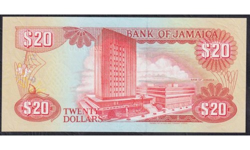 Ямайка 20 долларов 1989 (Jamaica 20 Dollars 1989) P 72c : UNC