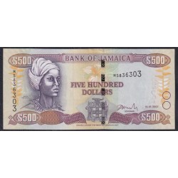 Ямайка 500 долларов 2007 (Jamaica 500 Dollars 2007) P 85e: UNC