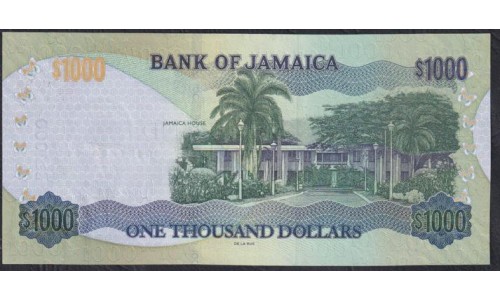Ямайка 1000 долларов 2021 (Jamaica 1000 Dollars 2021) P 86p: UNC