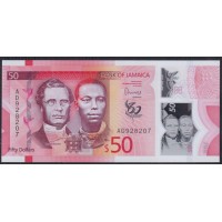 Ямайка 50 долларов 2022 года, 60 лет Независимости, Полимер (Jamaica 50 Dollars 2022) P W96: UNC